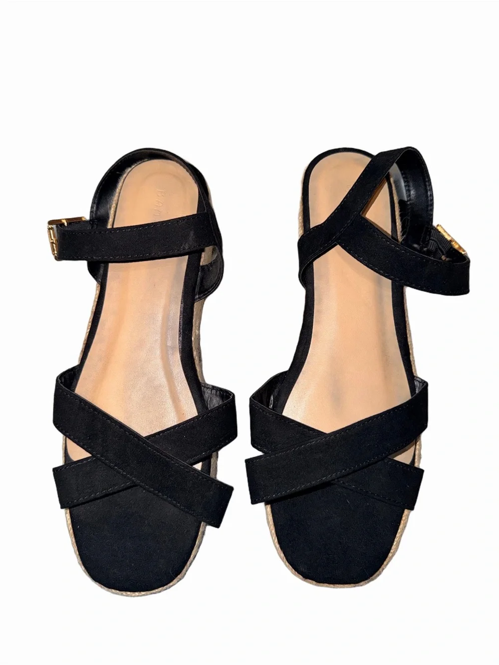 Bamboo Black Espadrille Platform Sandals – Women’s Size 10